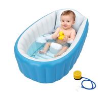 MEHOOSPVN Vasca da bagno gonfiabile per bambini, vasca da bagno per bambini con pompa ad aria, da viaggio portatile per la doccia per bambini, piatto doccia antiscivolo mini aria piscina per neonati