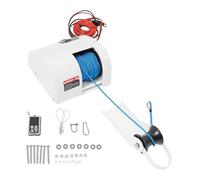 MEHOOSPVN Verricello di ancoraggio per barche, 12 V, verricello elettrico con telecomando, robusto ingranaggio in acciaio per ancora fino a 25 kg, adatto ad acqua dolce e salata, argano a fune, colore