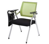 MEHWSAR Sedia da ufficio pieghevole impilabile con scrivania attaccata, sedia da ufficio impilabile con schienale ergonomico (verde)