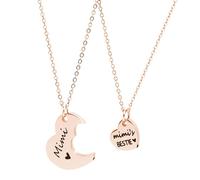Meibai Gigi and Gigi's Bestie - Set di collane con ciondolo a forma di cuore per nonna, nipote, Mimi Nana, idea regalo per nonna e me, Acciaio inossidabile, Nessuna pietra preziosa
