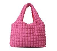 MEIBAOGE Borsa da donna di grande capacità, borsa a tracolla pieghettata, borsa estetica per ascella, borsa alla moda, borsa per shopping, appuntamenti, rosa acceso