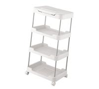 MEIBAOGE Carrello mobile a 3 livelli/4 ripiani con piano di appoggio e cassetto, per casa e ufficio