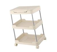 MEIBAOGE Carrello mobile a 3 livelli/4 ripiani con piano di appoggio e cassetto, per casa e ufficio