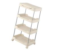 MEIBAOGE Carrello mobile a 3 livelli/4 ripiani con piano di appoggio e cassetto, per casa e ufficio