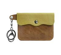 MEIBAOGE Custodia a portafoglio multifunzione in pelle PU compatta per chiavi e carte, adatta per varie occasioni, Giallo Verde Con Br, Length 10cm