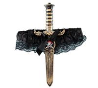 MEIBAOGE Giarrettiera in pizzo con fiocco, da donna, giarrettiera Y2K, imbracatura per cosplay, feste, night club, accessori da donna, vedi tabella delle taglie, nero