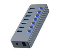 MEIBAOGE Hub di estensione USB 3.0 con 7 porte e indicatori LED individuali per un trasferimento efficiente dei dati sul computer