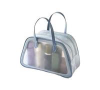 MEIBAOGE Trousse impermeabile a doppio strato per articoli da toeletta, comoda e facile da trasportare, contenitore per cosmetici da viaggio, Haze Blue Medium, As shown