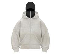 MEIbax Balaclava - Felpa con cappuccio con cappuccio, con cerniera, da donna, con cappuccio, balaclava e cappuccio, per sport, all'aria aperta, bicicletta, cappotto, autunno, Gy2-1, L