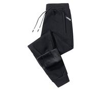 MEIbax Pantaloni da Lavoro Uomo Pantaloni di Protezione Foderati in Pile Taglio Sciolto Gambe Chiuse Coulisse Pantaloni per Lavoro Quotidiano Autunno Inverno Primavera Ufficio Casual, Le Noir, L