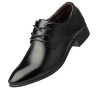 MEIbax Scarpa Uomo Città Derby Scarpa A Punta Vintage Scarpe Da Tempo Libero Lacci Casual Classico Vintage Lusso Discreto con Finitura A Mano, Le Noir, 44 EU