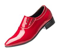 MEIbax Scarpa Uomo Pelle Artificiale Scarpa Città Brogues Scarpa Pelle Dressing Casual Classico Vintage Lusso Discreto per Camminare Costume, rosso, 44 EU