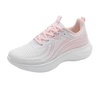 MEIbax Scarpe da donna Sneakers da passeggio con lacci in rete, con cuscino d'aria ortopedico, antiscivolo, per jogging palestra all'aperto e casual, bianco, 42 EU 3X-Étriot