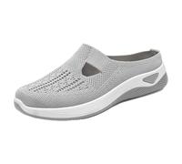 MEIbax Scarpe da ginnastica ortopediche da donna, senza lacci, piatte in rete, comode e leggere, traspiranti, per lavoro e attività quotidiane, grigio, 42 EU