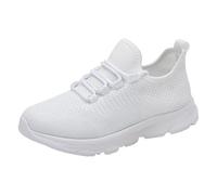 MEIbax Scarpe da tennis da donna, sneakers con lacci in rete, con cuscino d'aria traspirante, comode per corsa, camminate all'aperto e casual, bianco, 44 EU 3X-Étriot