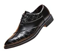 MEIbax Scarpe in pelle da uomo Oxfords Derby Scarpe Città Brogues Scarpa in pelle con lacci Dressing Qualità Superiore Classica Moda Commerciale per Ufficio Costume, Le Noir, 45 EU