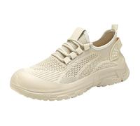 MEIbax Sneakers da donna, scarpe da corsa, sneakers con lacci in rete, comode ammortizzanti, traspiranti per palestra all'aperto, passeggiate e quotidiane, beige, 39 EU 3X-Large