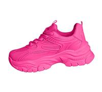 MEIbax Sneakers da donna, scarpe da corsa, sneakers con lacci in rete, ortopediche con cuscino d'aria, comode per camminare, jogging, palestra e casual, rosa acceso, 38 EU