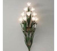 meibeileil Applique da Parete Vintage A Forma di Fiore, Stile Country Pastorale Francese, Creativa Led Lampada da Parete per Ingresso, Camera da Letto, Corridoio (10 Luci Satinate)