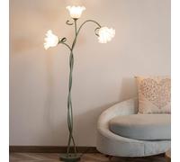 meibeileil Fiori Piantana Lampada da Terra,Lampade da Terra Salotto ad Arco DIY 3-Luci Fiores,Vintage Dimmerabile Spirale Lampada da lettura,Floor Lamp per Camera da Letto,Ufficio,H170Cm,Verde.