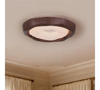 meibeileil Plafoniera a Led da Soffitto Moderna,Luci Camera da Letto Rotonda con Stampa Effetto Legno,Plafoniera Soffitto in Metallo Base,Luce Calda D42 per Cucina,Letto Camera,Lampada,25W,Noce.