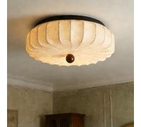 meibeileil Rotonda Lanterna Plafoniera Soffitto,Bianco Wabi-Sabi Paralume Tessuto Φ50Cm Lampada Da Soffitto,Stampa Boho Beige Lampadario Led Soffitto Dimmerabile Con Telecomando per Soggiorno,Cucina.