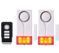 Meichoon Allarme per porta finestra, wireless, per sensore di sicurezza domestica, antifurto, protezione fai da te, ideale per piscina, garage, appartamento e camper, con 2 allarmi e 1 telecomando