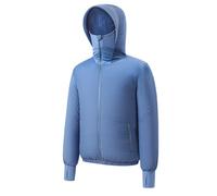 Meichoon Giacca protettiva solare UPF 50+ con cappuccio per condizionatore d'aria leggera e rinfrescante con ventole, rimane fresca in estate, Da uomo blu., XXL-3XL