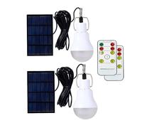 Meichoon Lampadina a luce solare 2pcs telecomando portatile LED lampadina di luce esterna tenda di luce pollaio campeggio escursionismo notte pesca di emergenza MY13