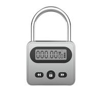 Meichoon Lucchetto in Metallo con Timer in Acciaio Inox, Multifunzione, Intelligente, Display Retroilluminato, 999 Ore di Tempo Massimo per Prevenire Dipendenze e Cattive Abitudini, Argento