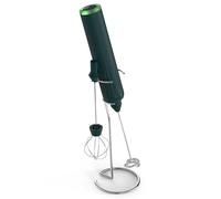 Meichoon Montalatte elettrico portatile con supporto in acciaio inox, doppia testa di agitazione, per cappuccino, frappuccino, matcha, cioccolata calda, KT51, verde