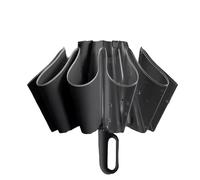 Meichoon - Ombrello da viaggio con apertura invertita, portatile, grande, per 2-3 persone, pieghevole, con design a gancio rotante intelligente, striscia riflettente, nanotecnologia impermeabile