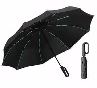 Meichoon Ombrello da viaggio portatile di grandi dimensioni per 2-3 persone pieghevole intelligente design con gancio girevole Nanotech impermeabile antivento leggero elegante durevole alla moda per
