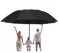 Meichoon Ombrello di grandi dimensioni per 3-4 persone 12 costole impermeabile antivento leggero durevole protezione UV per giornate di sole e pioggia viaggi