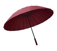 Meichoon Ombrello grande 24 stecche antivento in fibra di vetro Bumbersoll lungo manico manuale professionale golf bumbershoot all'aperto donne uomini diversi colori KS46, rosso, Medium