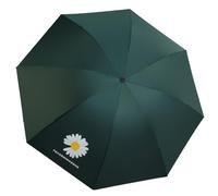 Meichoon Ombrello pieghevole UPF50+, protezione UV, leggero, forte resistenza al vento, fino a 5 livelli, anti-ultravioletto, con funzione di apertura e chiusura automatica, motivo margherita, Verde