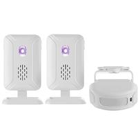 Meichoon, sistema di allarme wireless per la sicurezza domestica con sensore di movimento, campanello per porta d'ingresso, stanza interna, vialetto, cassetta postale con 1 sensore e 2 ricevitori