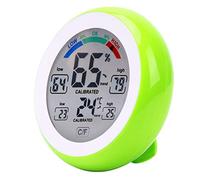 Meichoon,Termometro Igrometro per Interni ed Esterni,Senza Fili,Misuratore di Umidità Elettronico per la Temperatura,Schermo Tattile Rotondo per Uso Domestico,Display LCD Digitale,UD02,Verde