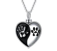 MEIDERBO Collana con urna per ceneri in argento Sterling 925, colibrì, farfalla, mucca delle Highland, musica, elefante, libellula, ali d'angelo, gioiello commemorativo per cremazione, ciondolo