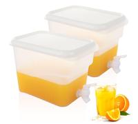 MEIDIV Confezione da 2 dispenser d'acqua da 5 l, in plastica, con rubinetto, per acqua fredda, bevande per feste, succhi di frutta, bevande, cocktail, tè freddo