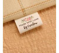 MEIEG 20-100 Pezzi Etichette Personalizzate In Tessuto Di Cotone, Etichette Da Cucire Fatte A Mano Per Artigianato, Abbigliamento E Accessori, Tags Regalo Fai Da Te(Style A)