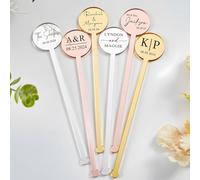 MEIEG 20 Agitatori di Bevande Personalizzati, Agitatori di Nozze Personalizzati, Agitatori Acrilici per Feste di Compleanno E Decorazioni del Ristorante