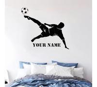 MEIEG Adesivi Calcio Personalizzati per Le Camere da Letto per Ragazzi, Adesivo A Parete Personalizzato, Adesivo in Vinile, Decorazione Murale Personalizzata Dell'asilo(56x70cm)