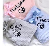 MEIEG Coperta In Flanella Personalizzata Per Cani/gatti, Coperte Personalizzate Per Animali Domestici Con Nome, Testo/icona Ricamati, Coperte Da Letto(45 * 65cm)