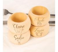 MEIEG Portatovaglioli Rotondo in Legno Personalizzato, Portatovaglioli con Nome/Icona Personalizzati, Portatovaglioli Apparecchiare La Tavola Feste di Matrimonio, Decorazioni La Tavola(6pcs)