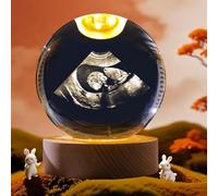 MEIEG Sfera Di Cristallo Personalizzata Con Incisione 3D E Luce LED, Lampada Da Notte Personalizzata Con Foto Ecografica Del Bambino, Regalo Ricordo Della Nascita(8cm/3.15in)