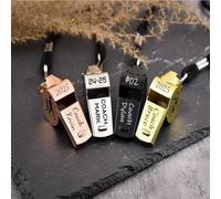 MEIEG Whistle Personalizzato, Fischio Personalizzato con Nome, Fischio Inciso con Cordino, Materiale in Acciaio Inossidabile, Regalo Forte per L'insegnante Arbitro Amante dello Sport