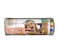 MEIERLE Astuccio per matite personalizzato, astuccio per matite personalizzato con foto/testo/nome, astuccio per matite personalizzato, astuccio portapenne rotondo, regalo per ragazzi e ragazze