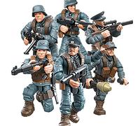 MEIEST 6 mini figure militari soldato della Seconda Guerra Mondiale, modellino dell'esercito, giocattoli con più accessori per armi militari, set di bomboniere per bambini (esercito tedesco)