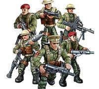 MEIEST 6 mini statuette militari di soldato della seconda guerra mondiale, modellino dell'esercito, giocattoli con più accessori per armi militari, set di bomboniere per bambini (esercito britannico)